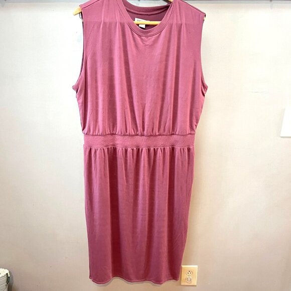 NWOT‎ Athleta Santorini Cinch Knit Midi Dress Dusty Rose Pink Size XL - Picture 1 of 4